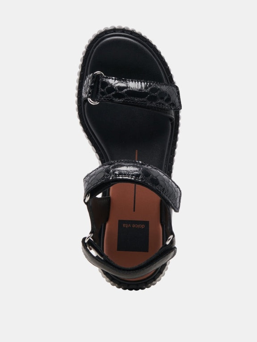 Dolce Vita Debra Embossed Leather Black Croc Platform Sandal Size 9.5 NWT - Picture 5 of 16
